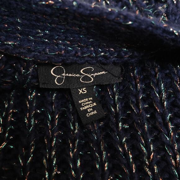 Jessica Simpson Womens XS Moonlight Navy Open Front Cardigan Sweater - Picture 7 of 10
